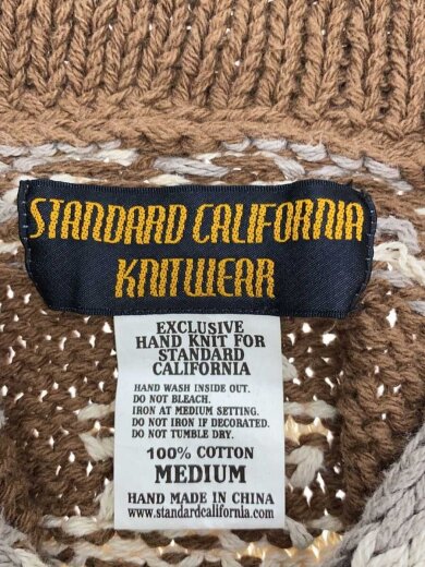 商品画像：ショールカラーカーディガン(厚手)/M/コットン/BRW/総柄 3