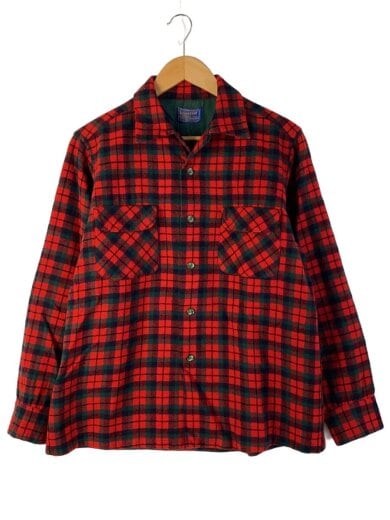 商品画像：50s/ネルシャツ/L/ウール/RED/チェック/虫食い有// 1