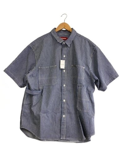 商品画像：25SS/Loose Fit S/S Denim Painter Shirt/XL/コットン/BLU/ストライプ// 1