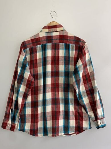 商品画像：長袖シャツ/L/コットン/マルチカラー/チェック/54654-4490s/USA製/ALASKA/黄ばみ有// 2