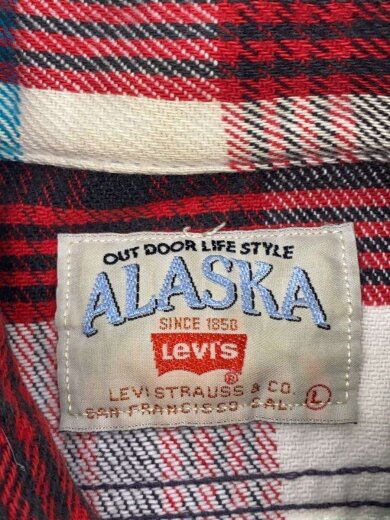 商品画像：長袖シャツ/L/コットン/マルチカラー/チェック/54654-4490s/USA製/ALASKA/黄ばみ有// 3
