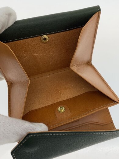 商品画像：3つ折り財布/レザー/GRN/無地/メンズ// 5