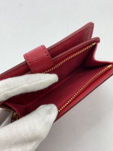 画像：COACH2つ折り財布/レザー/RED/無地/レディース5