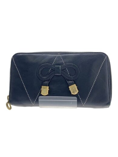 商品画像：2つ折り財布/レザー/BLK/無地/レディース/01-21-97 1