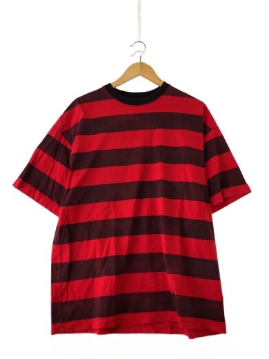 商品画像：Tシャツ/L/コットン/RED/ボーダー/2305-6001-17-L2// 1
