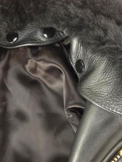 画像：その他ブランドALs LEATHER/ポリスマン/襟ボアシングルライダースジャケット/40/レザー/BLK4