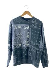 Deconstructed Bandana Crewneck/スウェット/S/コットン/GRY/総柄