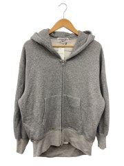 裏起毛ジップパーカー/--/コットン/GRY/無地