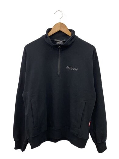 商品画像：50th//ハーフジップスウェット/M/コットン/BLK/無地/783-5230036 1