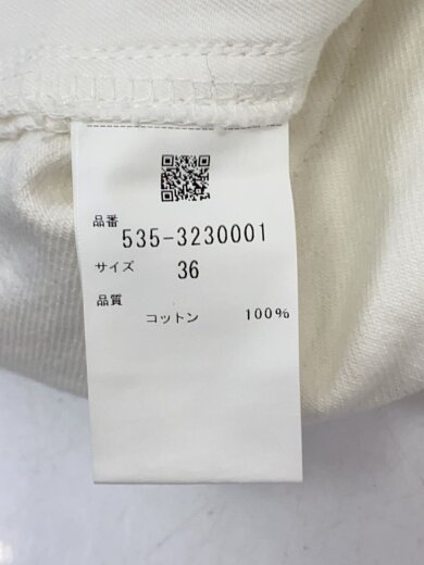 商品画像：ハイウエストワイドパンツ/36/コットン/WHT/無地/535-3230001 5