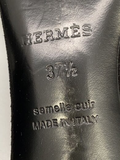 商品画像：オアジス/Hロゴ/クリアヒール/サンダル/37.5/BLK/スウェード 5