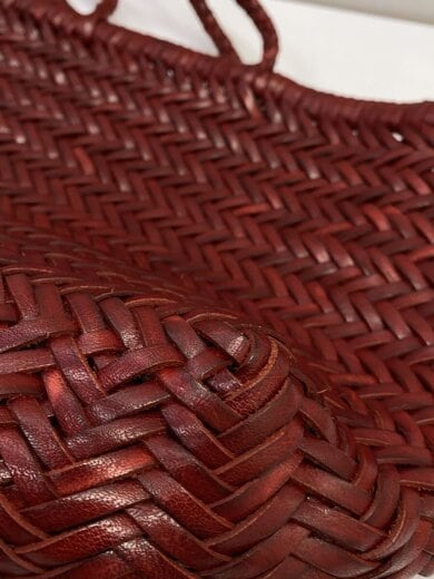 商品画像：編み込みトートバッグ/レザー/RED 8