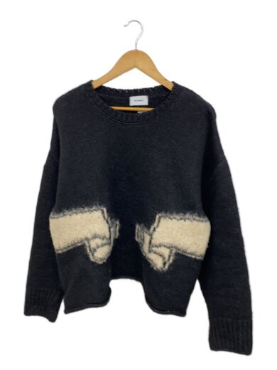 商品画像：wrapped banned brushed knit/ニット・セーター(厚手)/L/--/BLK 1