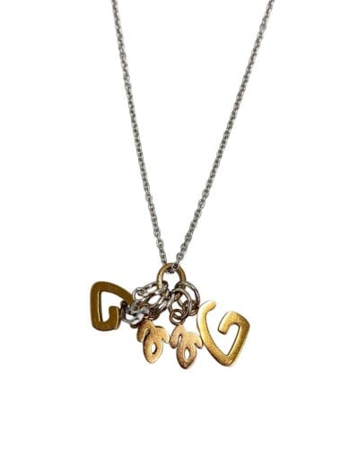 商品画像：ロゴネックレス/--/GLD/トップ有/メンズ/ロゴ 1