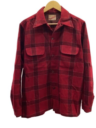 商品画像：長袖シャツ/M/ウール/RED/チェック// 1