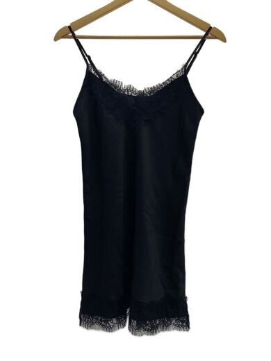 商品画像：Lace satin camisole/FREE/ポリエステル/BLK/無地/26-051-922-9010 1