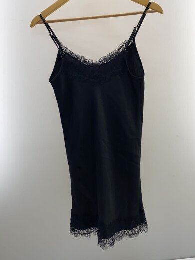商品画像：Lace satin camisole/FREE/ポリエステル/BLK/無地/26-051-922-9010 2