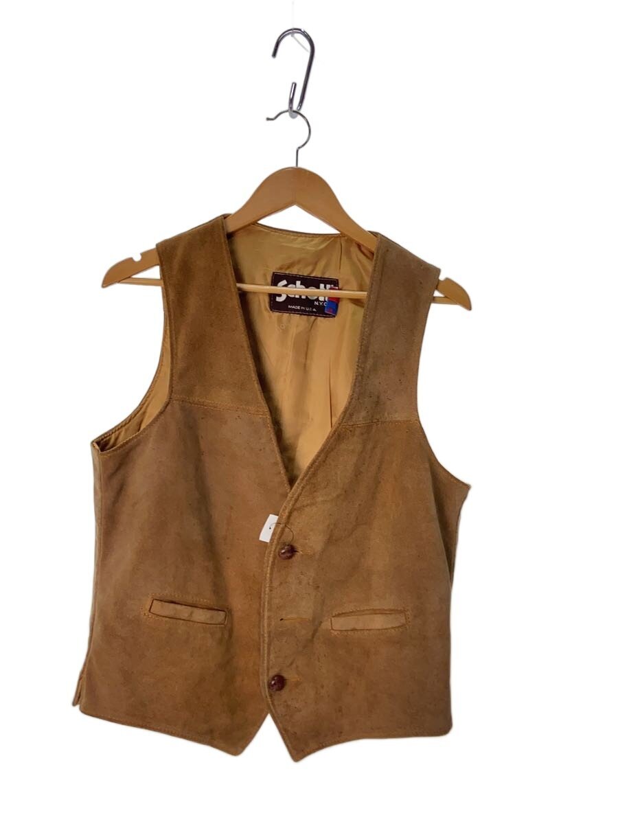 Schott / ベスト/M/レザー/CML/無地