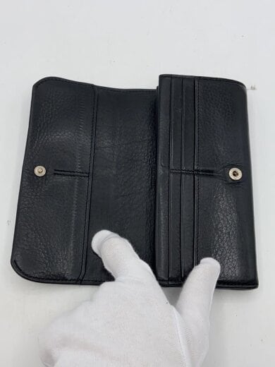 商品画像：Hロゴ/長財布/レザー/BLK/無地/メンズ 4