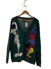 C1995/90s/クリスマス/カーディガン(薄手)/L/コットン/GRN
