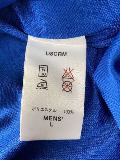 商品画像：90s/98年製イタリアゲームシャツ/ポロシャツ/L/ポリエステル/BLU/無地 4