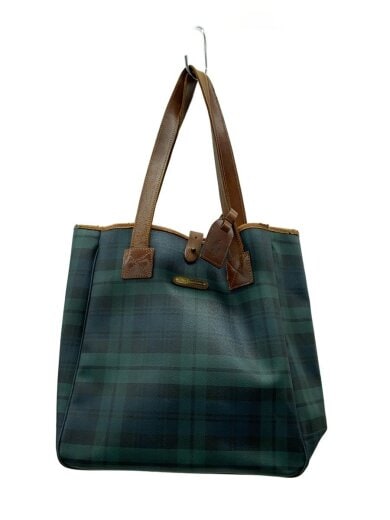 商品画像：トートバッグ/レザー/GRN/チェック 1