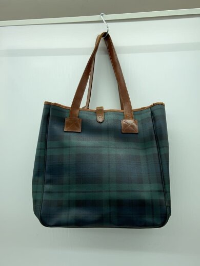 商品画像：トートバッグ/レザー/GRN/チェック 3