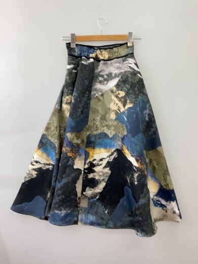 画像：UNITED TOKYOロングスカート/1/ポリエステル/BLK/総柄/5005440092