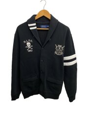 ショールカラーカーディガン(厚手)/M/コットン/BLK