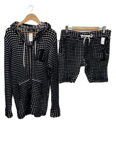 商品画像：ワッフルジャージ/セットアップ/XXL/コットン/BLK 1