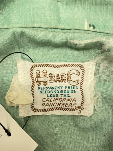 商品画像：70s/ウエスタンシャツ/スナップボタン/長袖シャツ/--/--/GRN/総柄 3