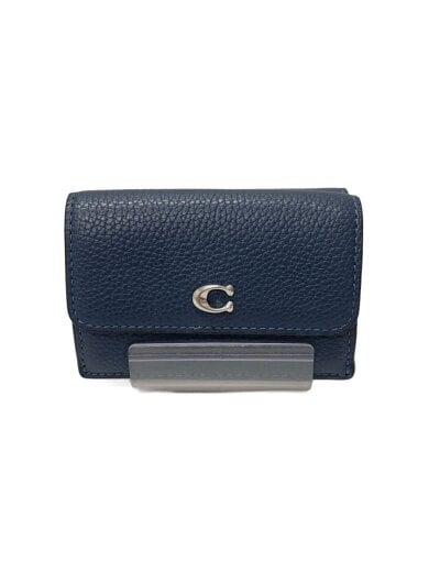 商品画像：3つ折り財布/レザー/NVY/無地/レディース/CM437 1