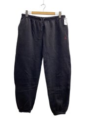 スウェットパンツ/ワンポイント刺繍/L/コットン/BLK