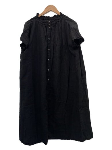 商品画像：半袖ワンピース/FREE/リネン/BLK 1