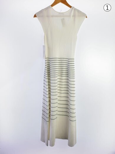 商品画像：ノースリーブワンピース/one/ポリエステル/ホワイト/ボーダー/FWNO242220 2