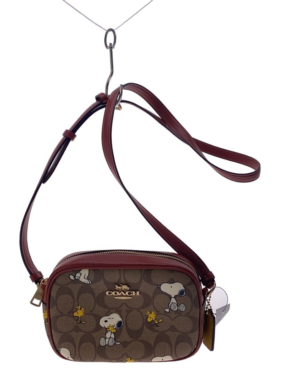 COACH × PEANUTS / ミニ ジェイミー カメラ バッグ・シグネチャー・スヌーピー ウッドストック/BEG/総柄/CF248//