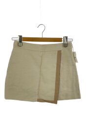 24SS/キャンバスミニスカート/40/シルク/BEG/FQ7583 AWZW