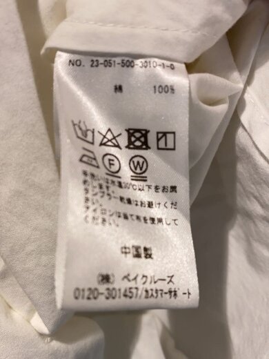 商品画像：長袖シャツ/--/コットン/WHT/無地/23051500301010 4