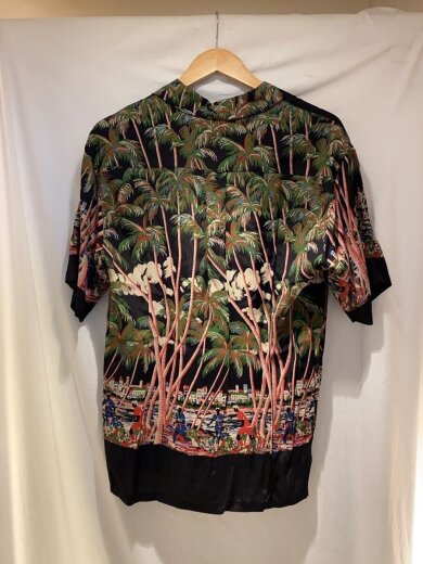 商品画像：半袖シャツ/L/レーヨン/ブラック/総柄/19051310440010 2