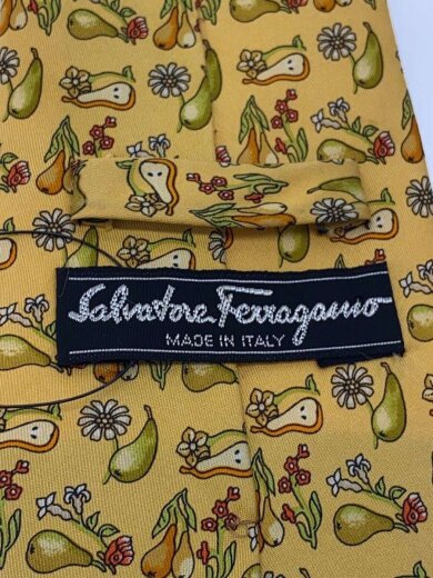 商品画像：ネクタイ/シルク/イエロー/総柄/メンズ 2