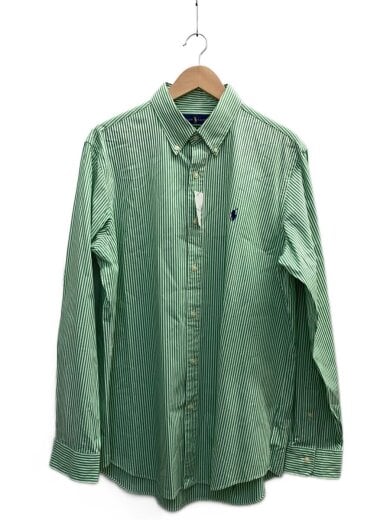 商品画像：長袖シャツ/L/コットン/WHT/ストライプ 1