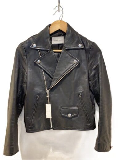商品画像：レザージャケット・ブルゾン/36/羊革/ブラック/無地 1