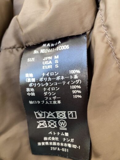 画像：NANGAAURORA TEX DOWN FIELD HALF COAT/M/ナイロン/KHK/ND2441-1C006//4