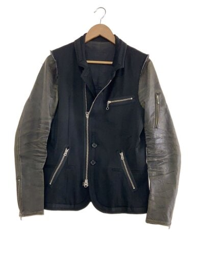 商品画像：07SS/purple期/レザードッキングジャケット/3/ウール/BLK/無地/7S211-J11 1