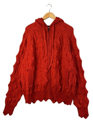 商品画像：MADFRENZY/Spiked Zip-Up Hoodie/L/ウール/RED// 1