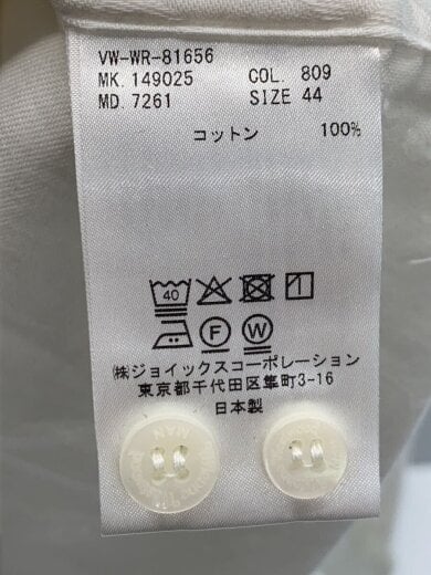 商品画像：長袖シャツ/44/コットン/WHT/無地/VW-WR-81656 4