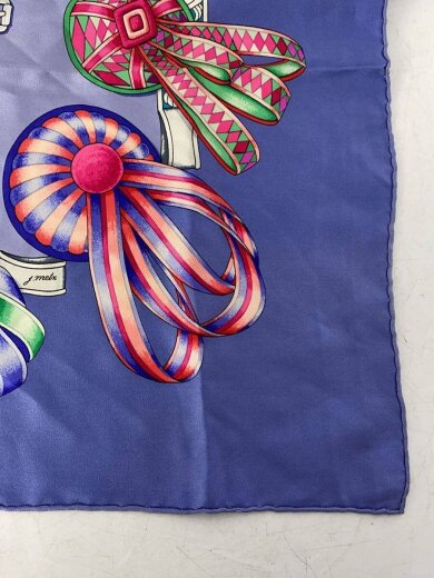 商品画像：スカーフ/シルク/BLU/総柄/レディース 5