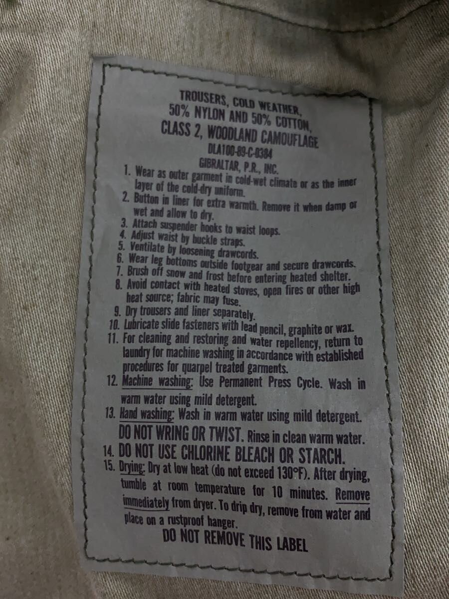 US.ARMY / ボトム/S/コットン/KHK/カモフラ/8415-01-099-7855//