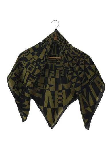 スカーフ/シルク/BLK/総柄/レディース/糸釣り有