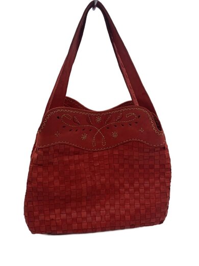 商品画像：ハンドバッグ/レザー/RED/無地 1